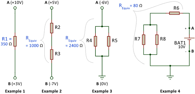 Figure 5: Example circuits demonstrating Ohm's Law